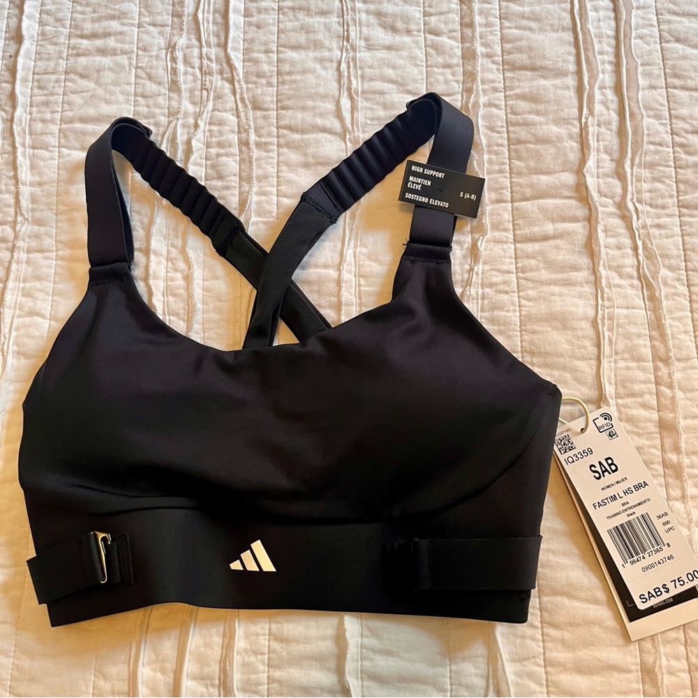 Adidas FastImpact Luxe High Support Sports Bra – Size S (A–B), Black
